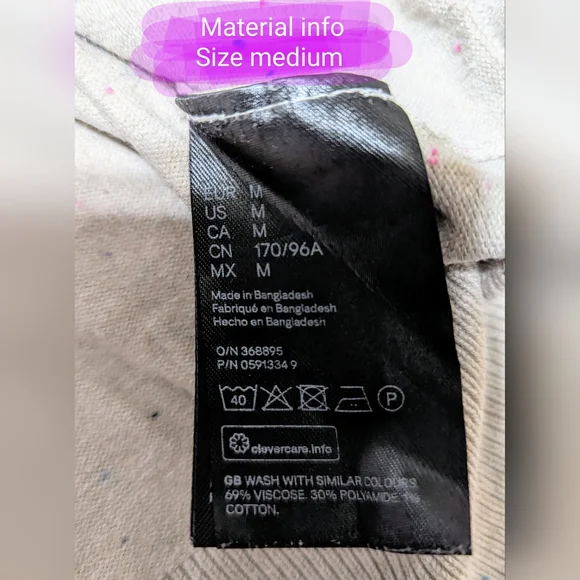 H&M ladies size med lightweight sweater, beige-grey w/multi colour specks, EUC - Picture 3 of 9